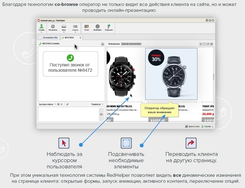 Совместный браузер обратного звонка RedConnect