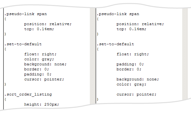 Онлайн инструмент для сортировки CSS свойств