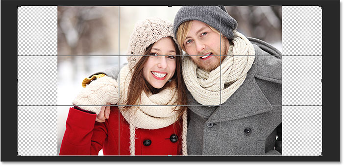 An equal amount of space has been added to both sides. Image © 2016 Photoshop Essentials.com