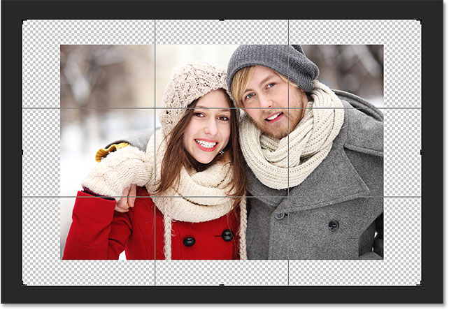 The extra space has been added, yet the aspect ratio remains the same. Image © 2016 Photoshop Essentials.com