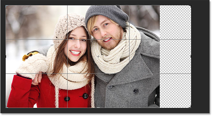 Photoshop adds extra, blank space on the right side of the photo. Image © 2016 Photoshop Essentials.com