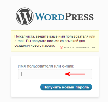 Введите ваше имя пользователя или e-mail. Вы получите письмо со ссылкой для создания нового пароля